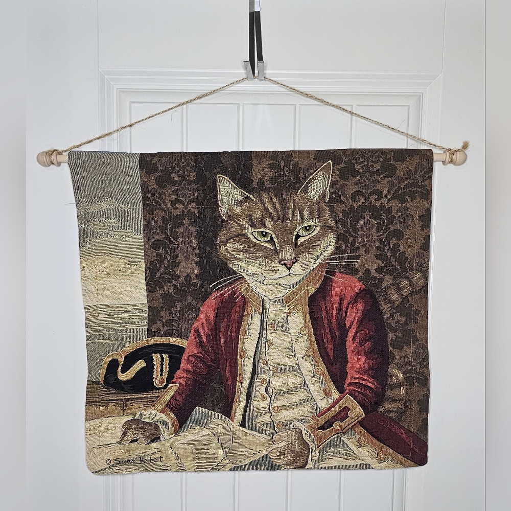Susan Herbert [Wall Hang] Cat Tapestry Admiral "Nelson the Cat" NWOT